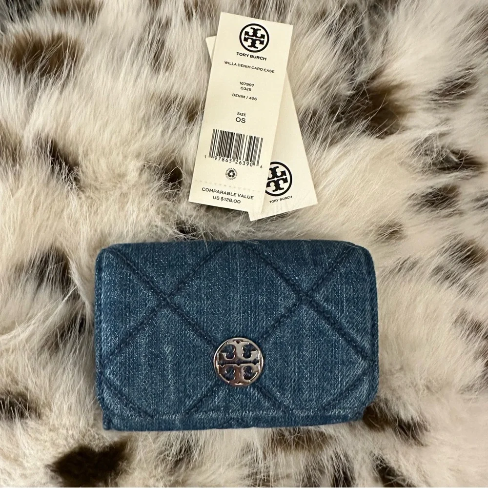 NWT | Tory Burch Willa Denim Card Case Wallet - Picture 2 of 8